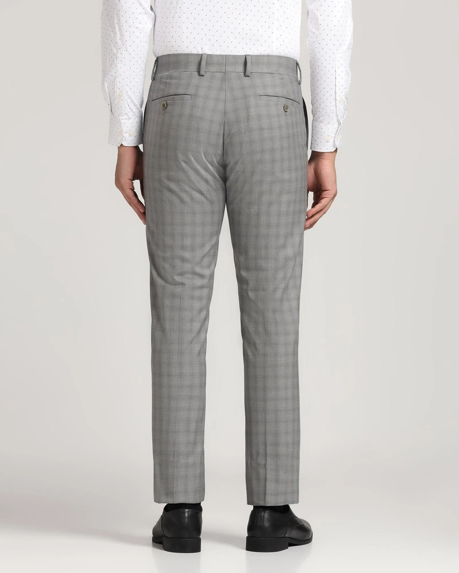 Slim Comfort B-95 Formal Grey Check Trouser - Yin