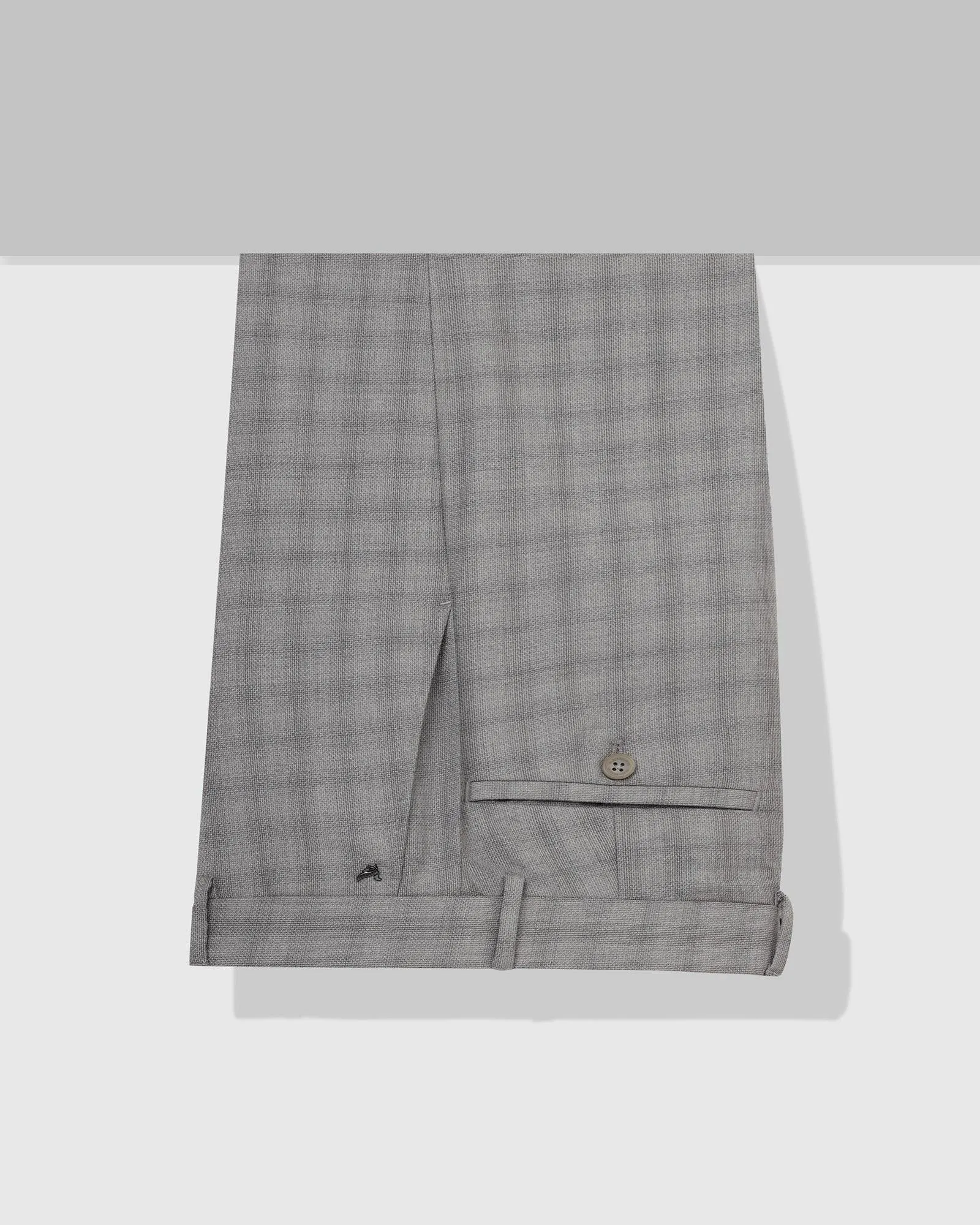 Slim Comfort B-95 Formal Grey Check Trouser - Yin