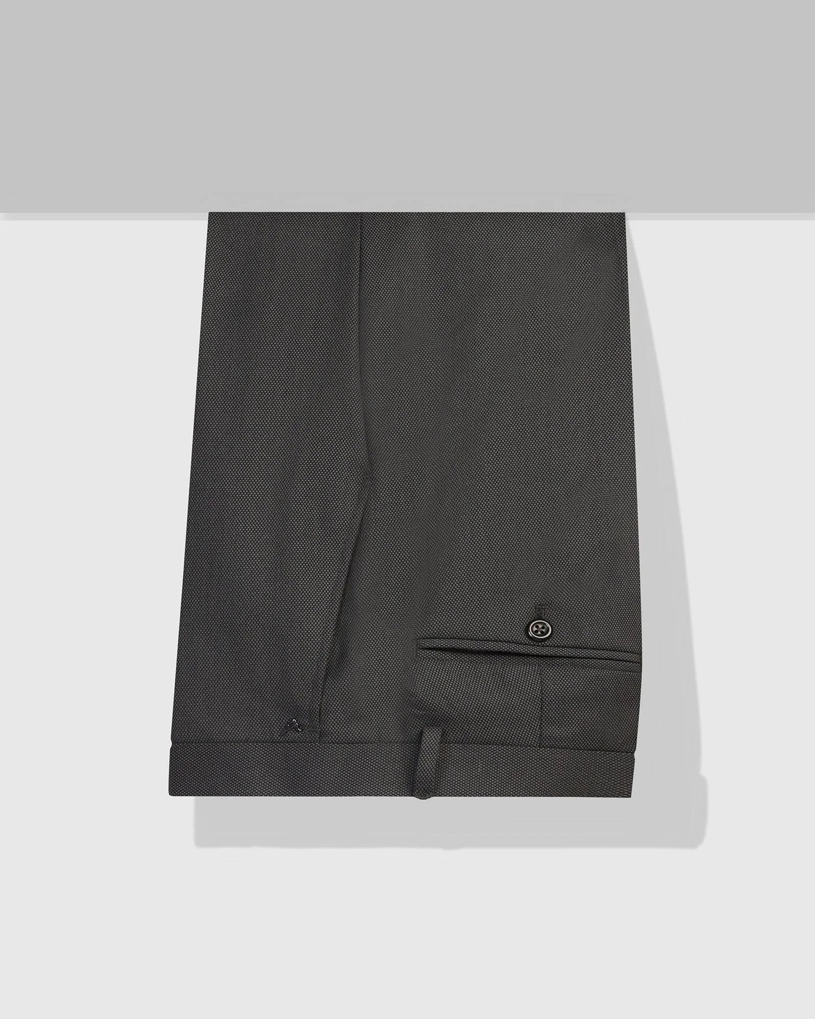 Slim Fit B-91 Formal Black Textured Trouser - Sive