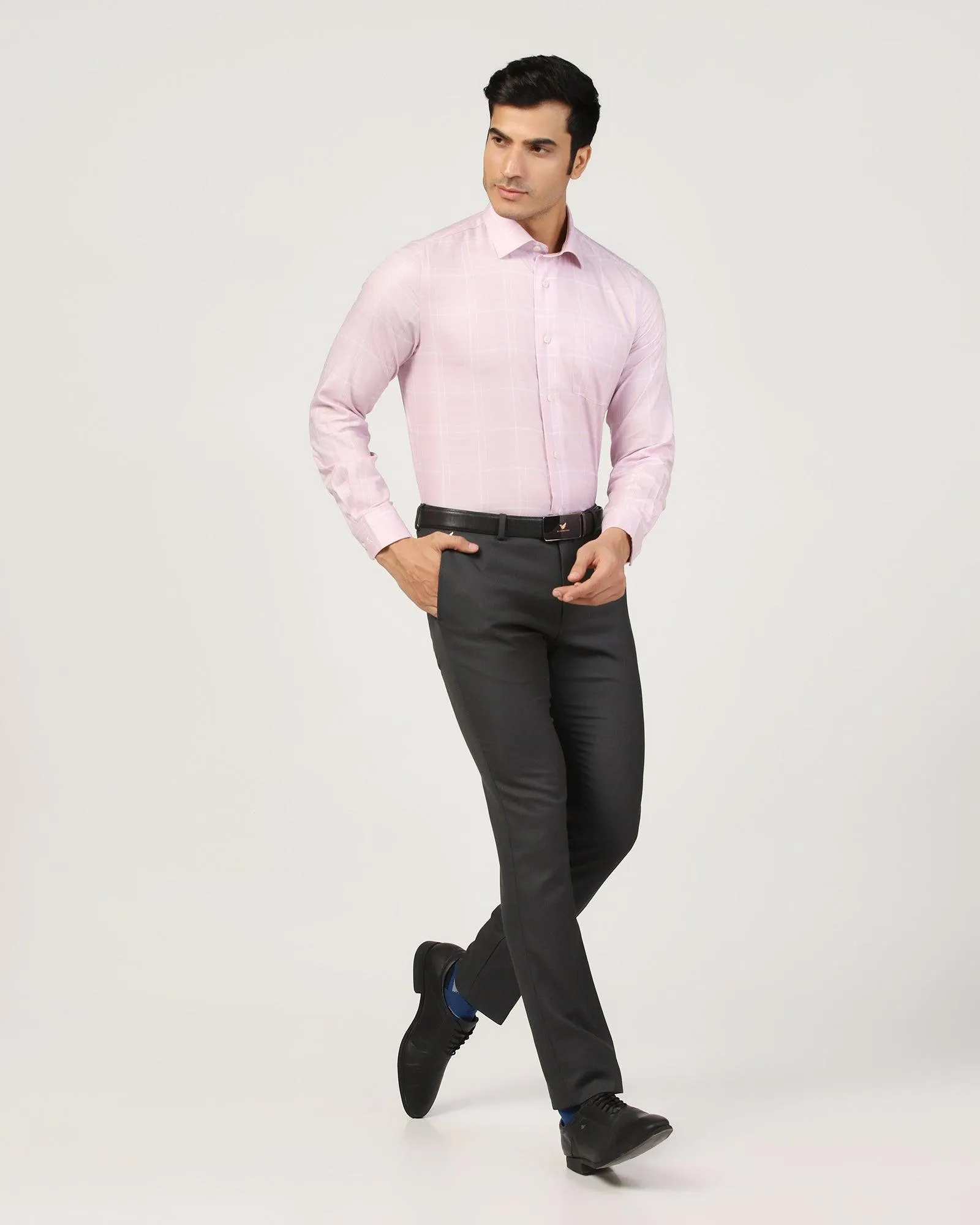 Slim Fit B-91 Formal Black Textured Trouser - Sive