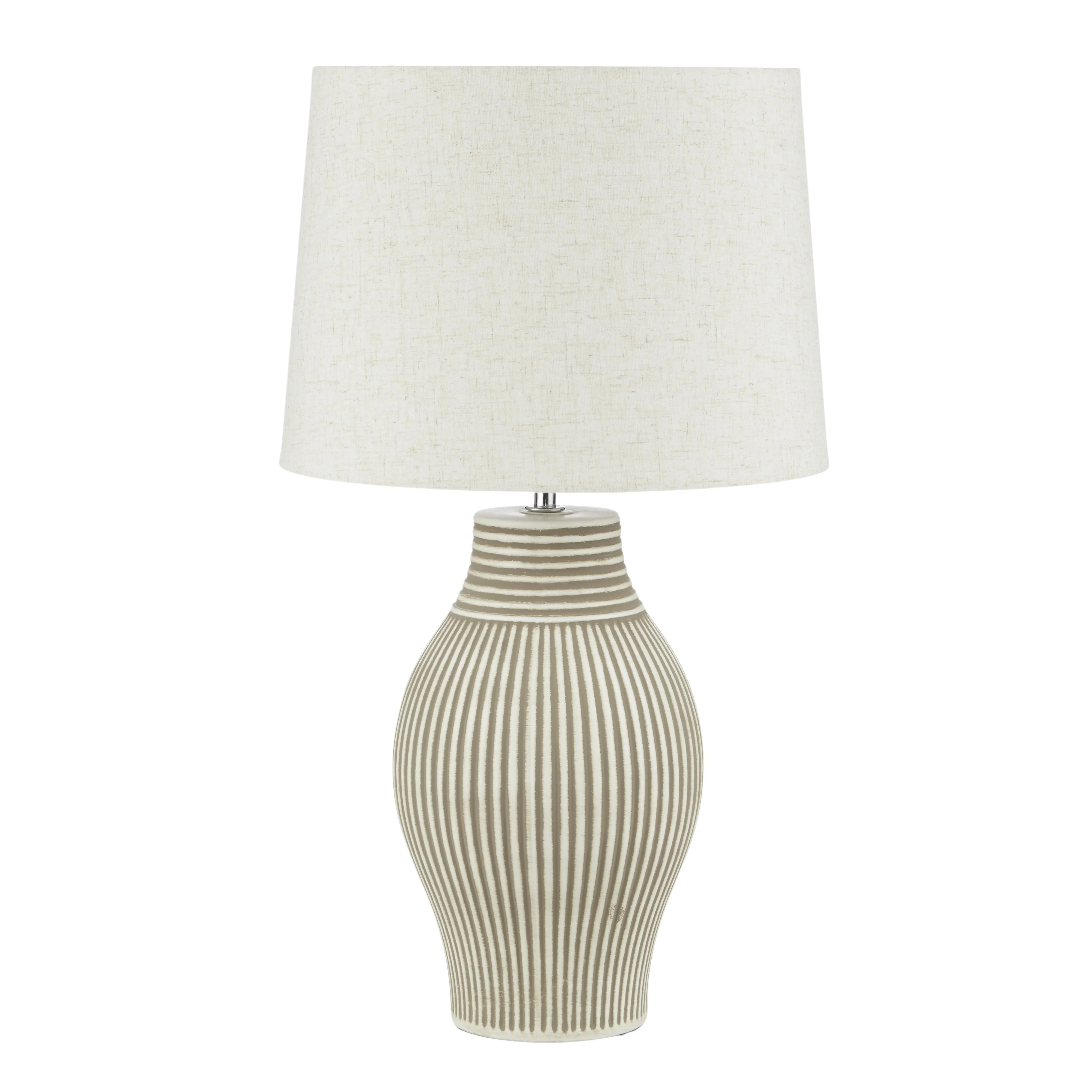 Tato Ceramic Table Lamp - Beige & White