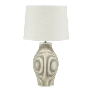 Tato Ceramic Table Lamp - Beige & White