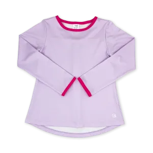 Taylor T Long Sleeve- Petal Purple, Power Pink