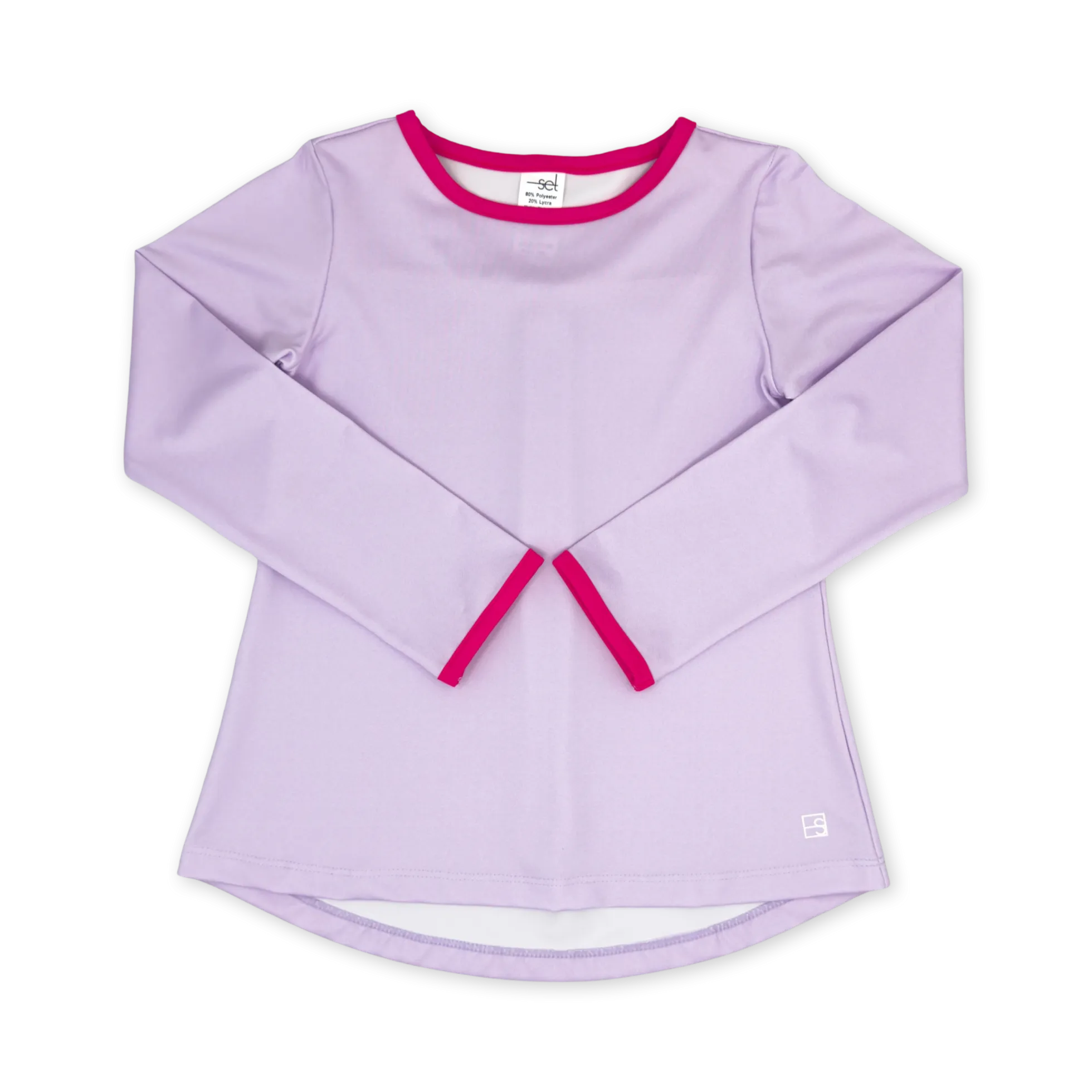 Taylor T Long Sleeve- Petal Purple, Power Pink