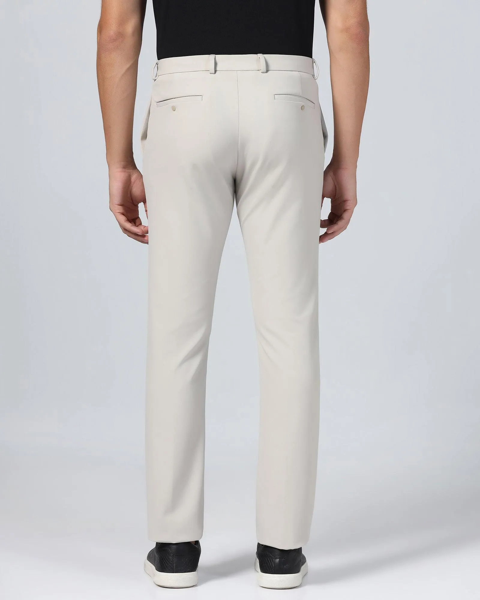 TechPro Slim Fit B-91 Formal Beige Solid Trouser - Ashley