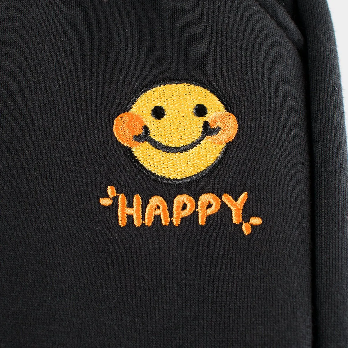 Toddler/Kid Girl's Happy Face Design Black Pants