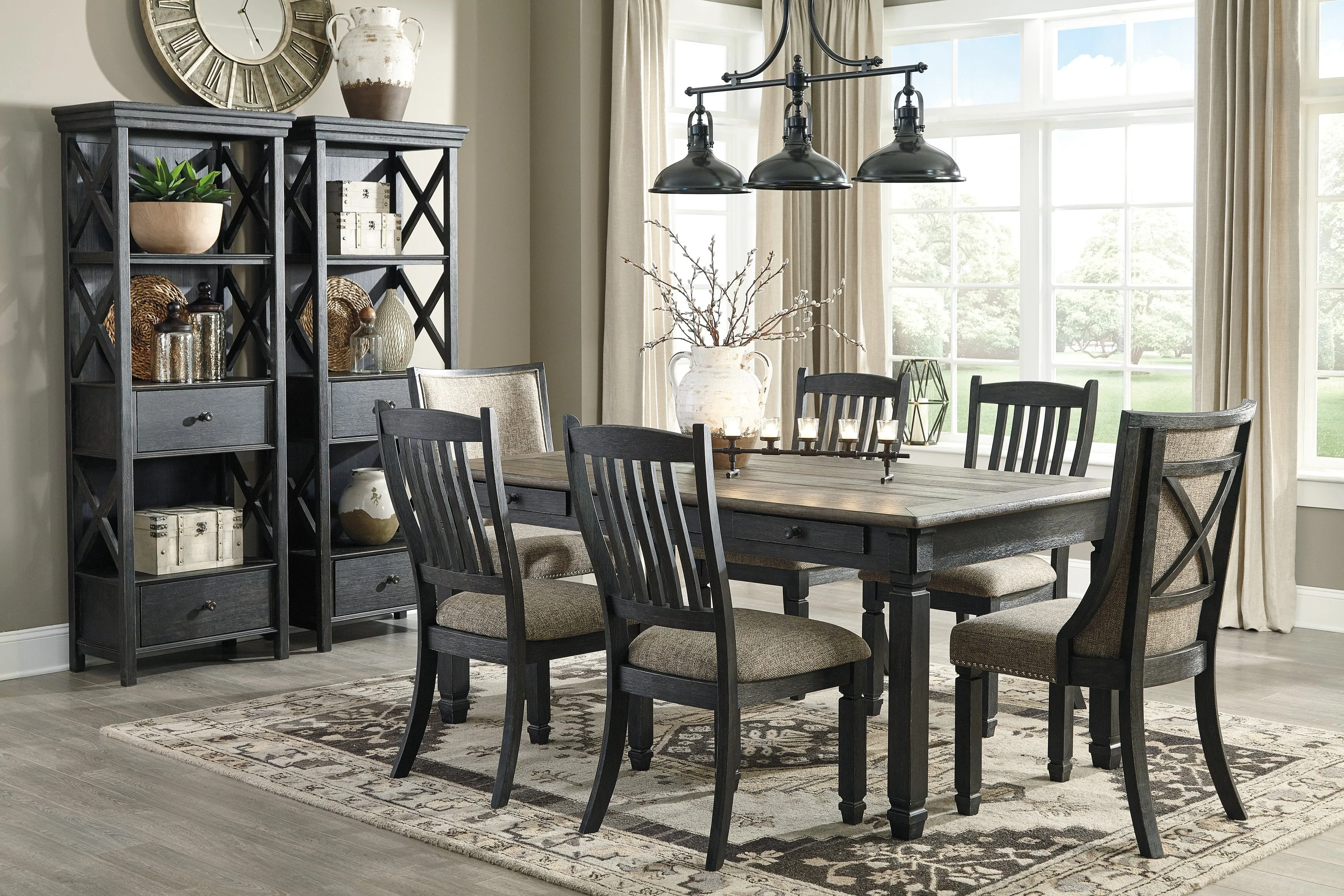 Tyler Creek Black-Gray Dining Room Set