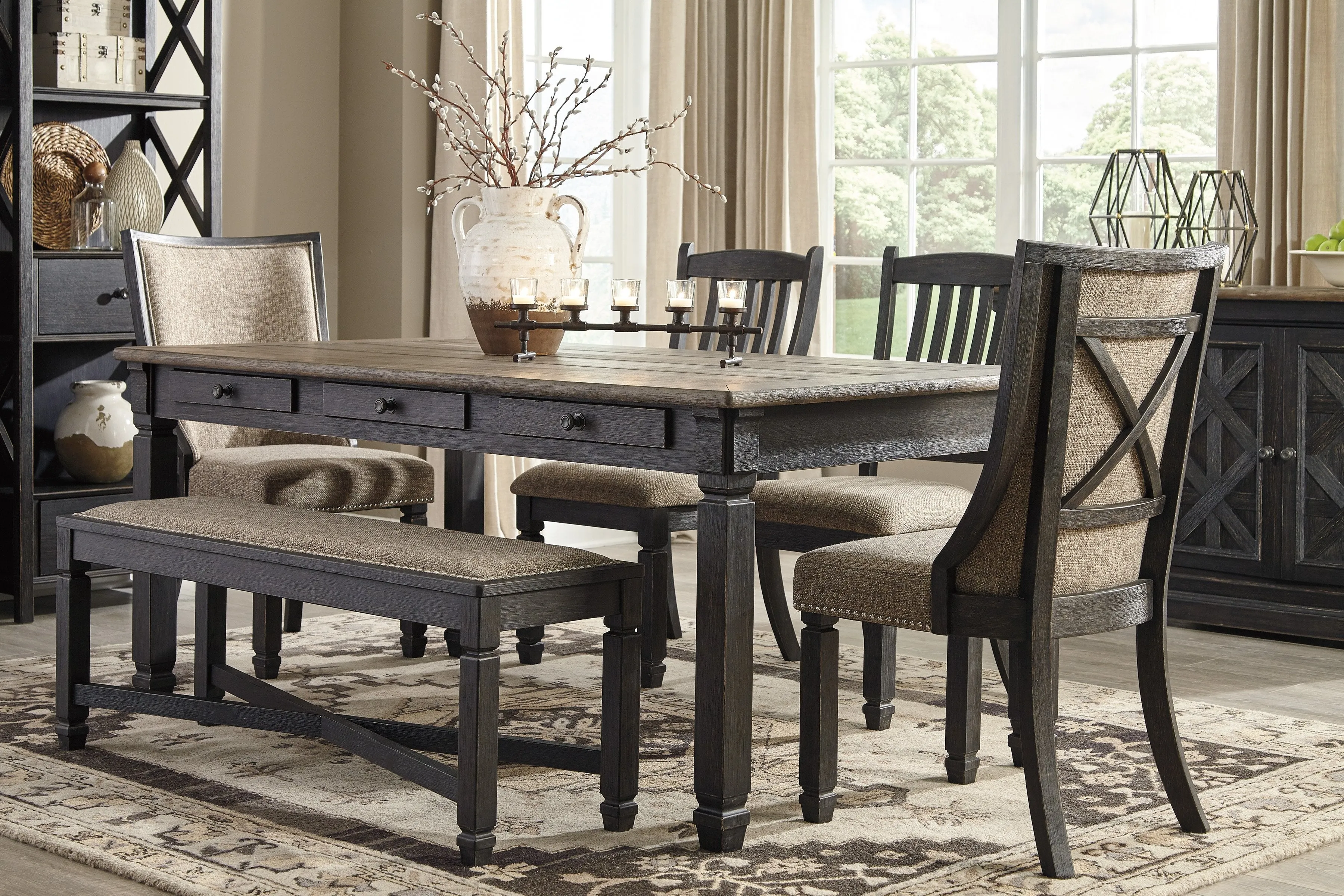 Tyler Creek Black-Gray Dining Room Set