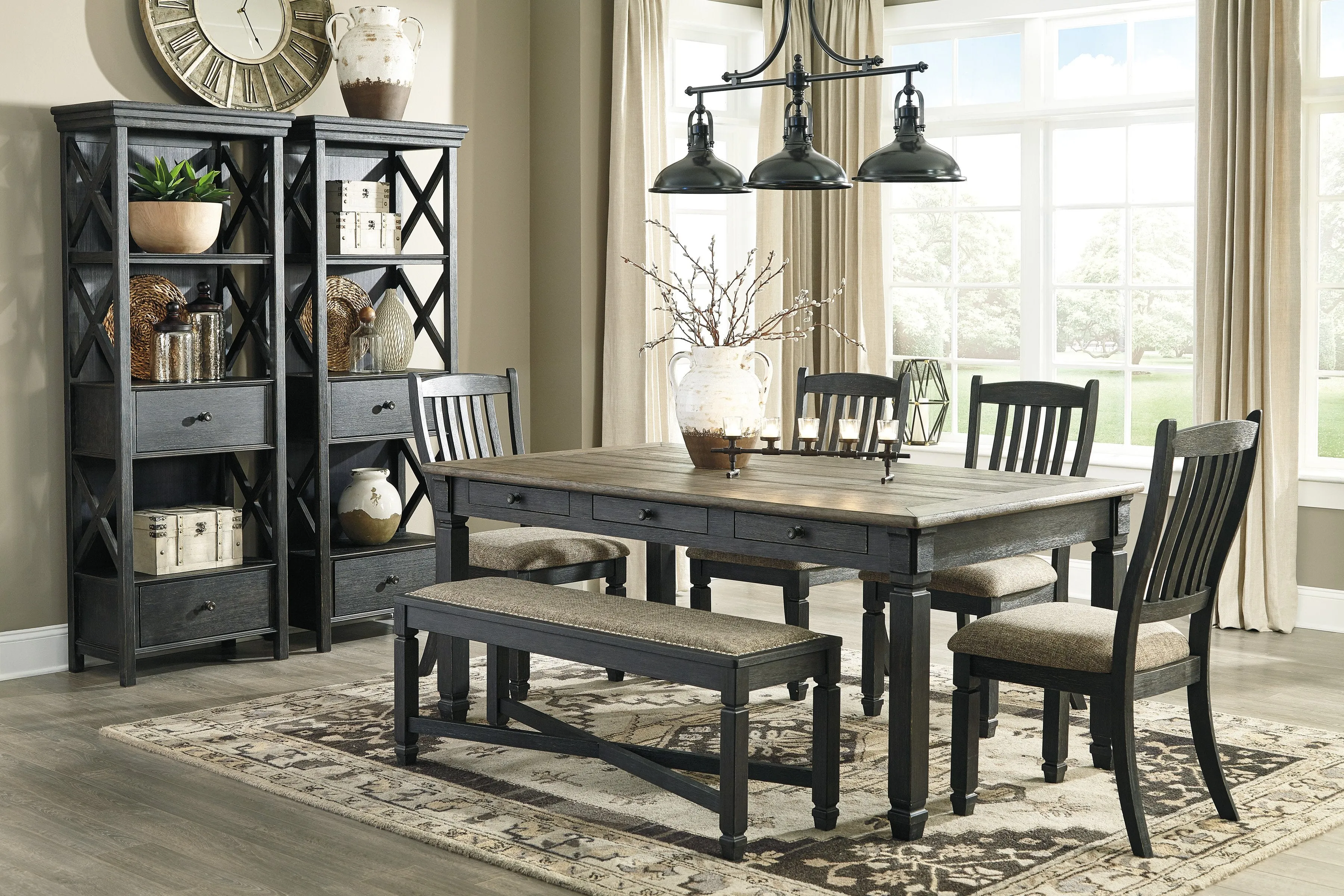 Tyler Creek Black-Gray Dining Room Set