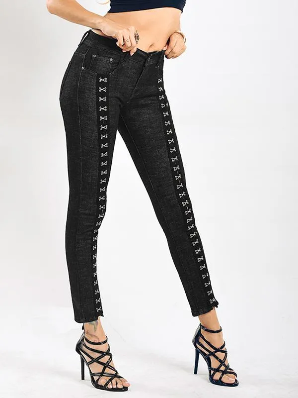 Unique Elastic Jeans Pants Bottoms