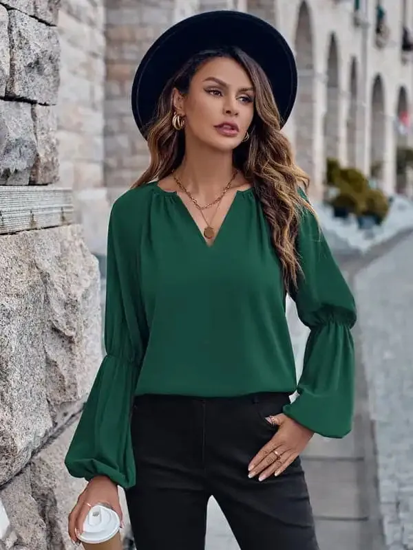 V-neck loose casual autumn and winter women’s tops