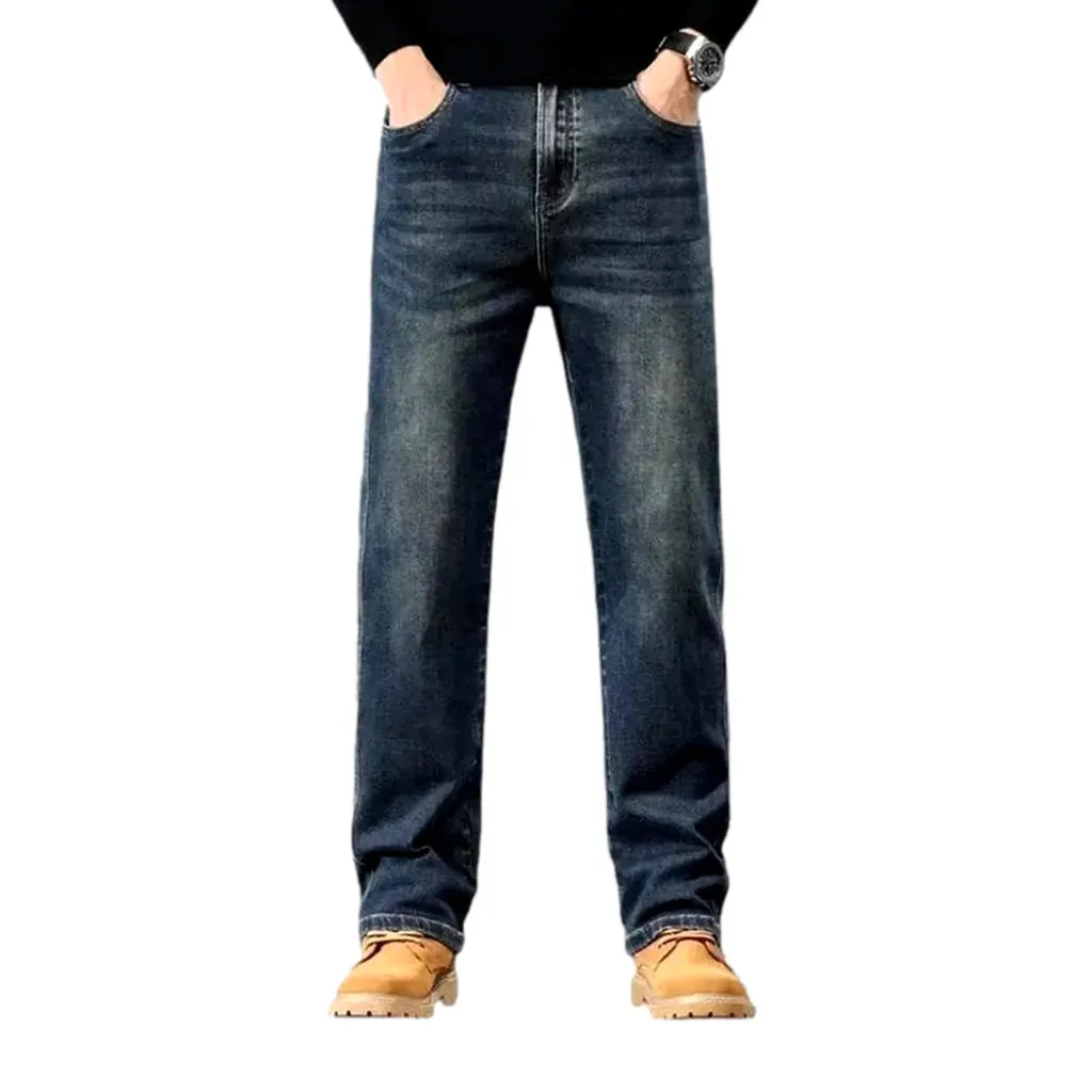 Vintage dark wash tapered men's jeans