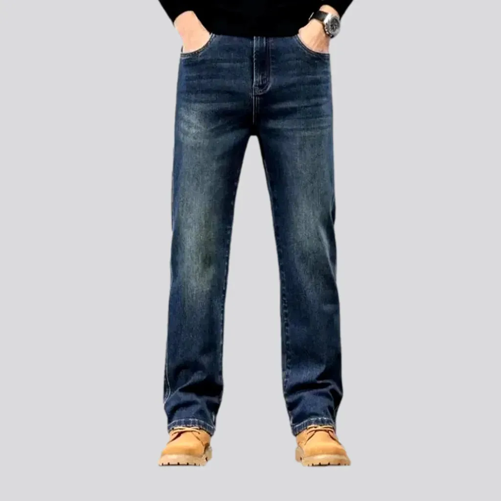 Vintage dark wash tapered men's jeans