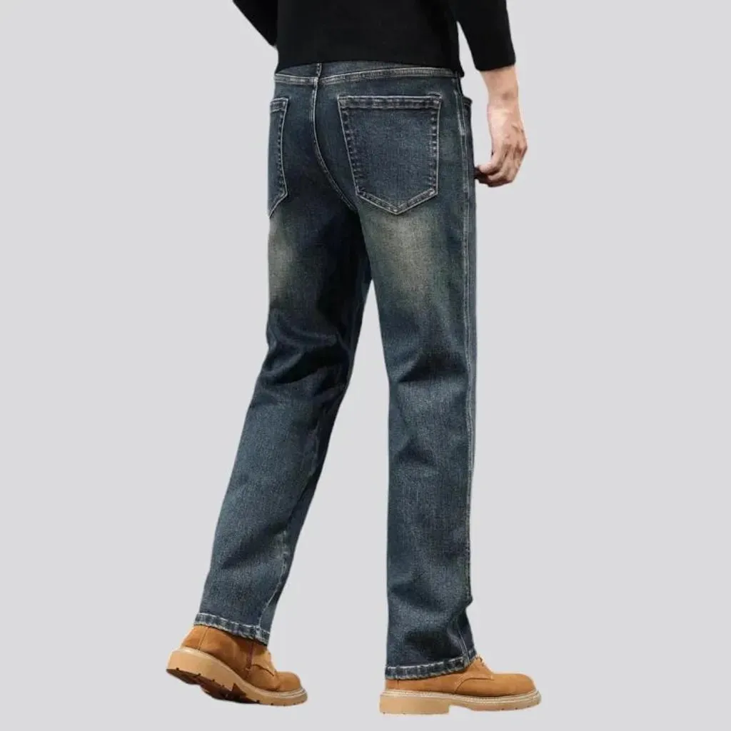 Vintage dark wash tapered men's jeans