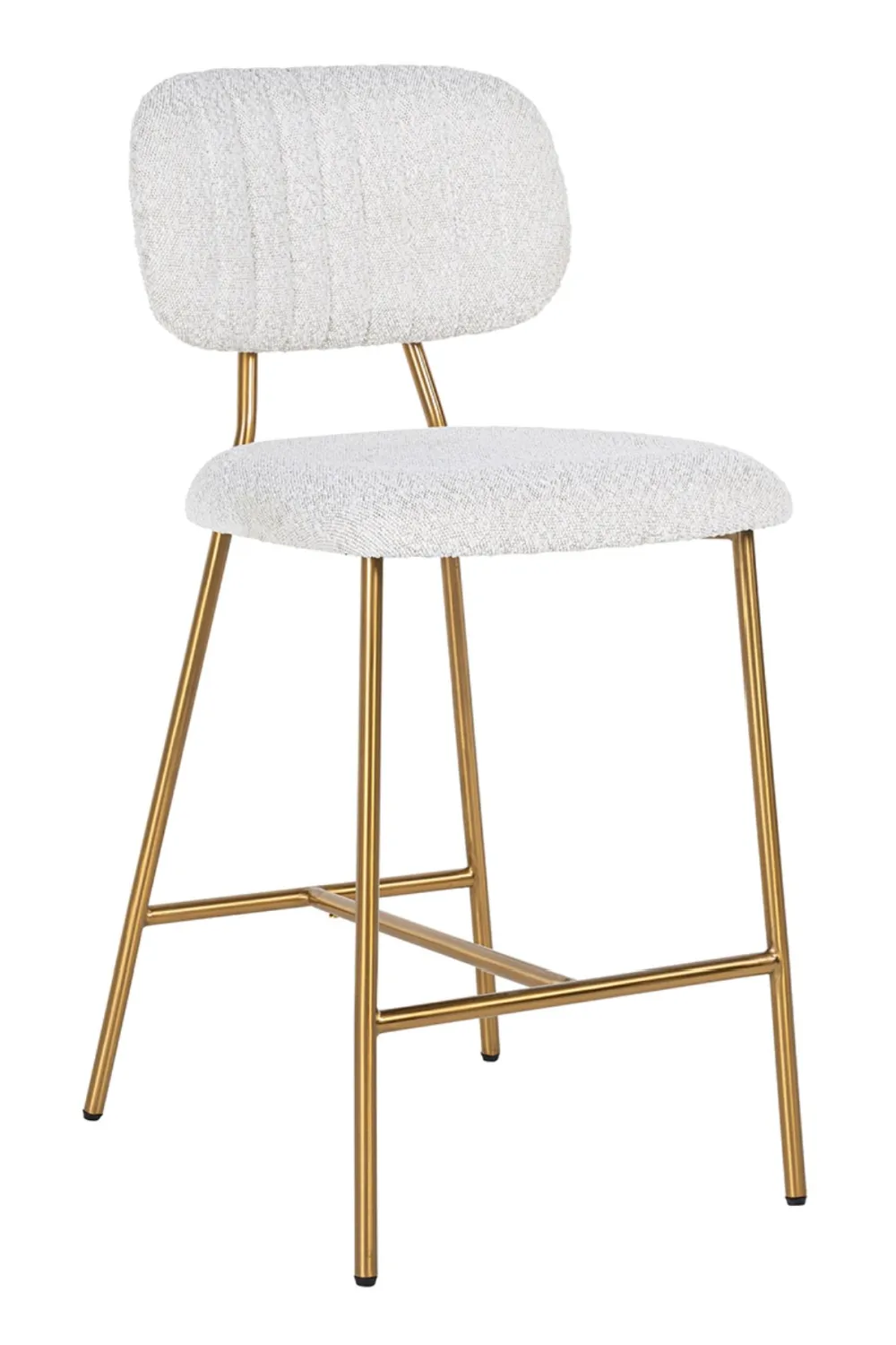 White Bouclé Counter Stool | OROA Xenia