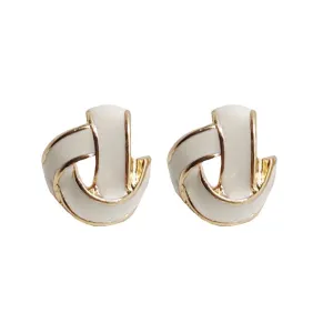 White Knot Invisible Clip On Earrings