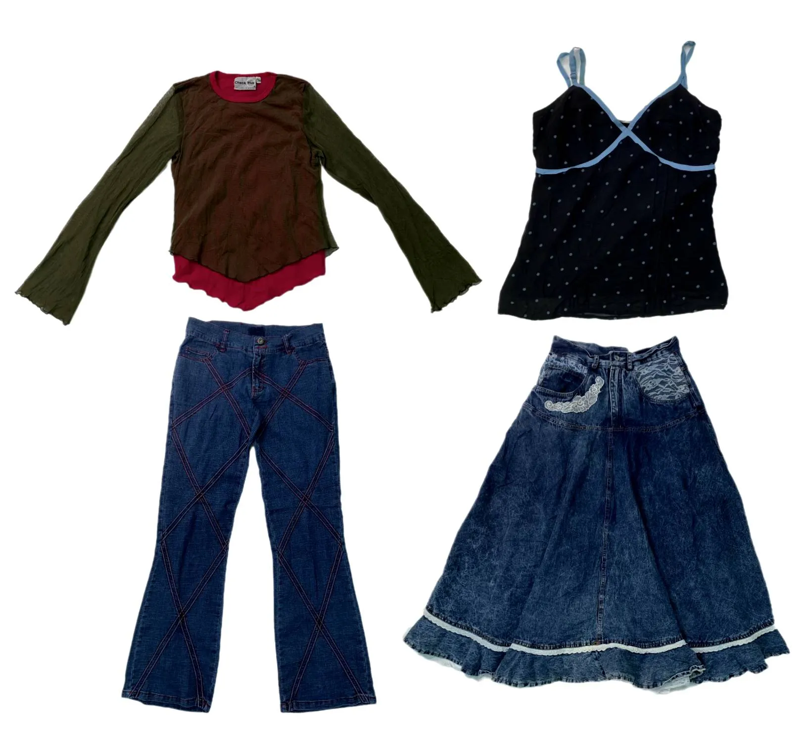 Y2K Classic Casual Mix Tops, Skirts and More , (RX-195)