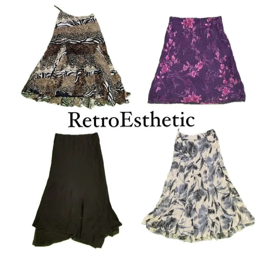 Y2K Printed Long Skirts (DR-069)